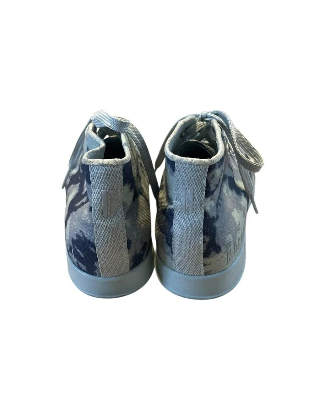 NOBULL High Top Trainer Shoes Womens Size 7.5 Blue Gray Tie Dye Canvas Athletic